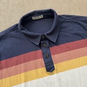 Marine Layer Striped Soft Tencel Polo Button Up Shirt M/L